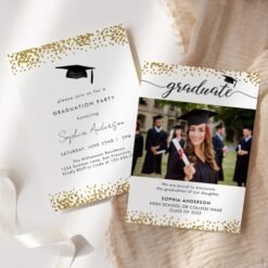 2023 Script Double Sided Graduation Invitation