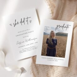 2023 Script Double Sided Graduation Invitation