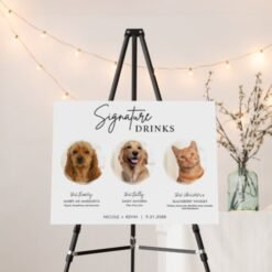 3 Pets Signature Drinks Sign Wedding Bar Sign