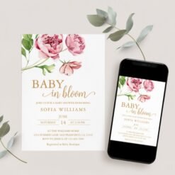 Baby in Bloom Baby Shower Invitation