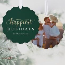 Boho Modern Family Photo Ornament Card