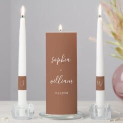 Boho Terracotta Wedding Unity Candle Set