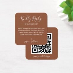 Boho Terracotta Wedding Website QR Code RSVP