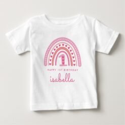 Cute Rainbow 1st Birthday Girl Shirt Outfit