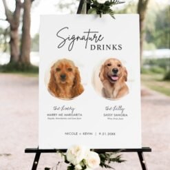 Dog Signature Drinks Sign Wedding Bar Sign