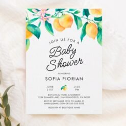 Lemon Baby Shower Invitation