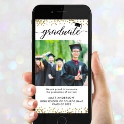 Modern Evite Graduation Announcement