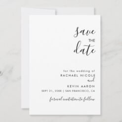 Modern Minimalist Save The Date Card