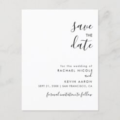 Modern Minimalist Save The Date Postcard