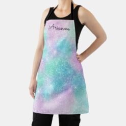 Personalized Iridescent Name Kitchen Apron