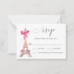 Pink Paris RSVP Cards