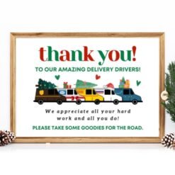 Printable Christmas Delivery Driver Thank You Sign