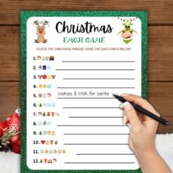 Printable Christmas Game | Christmas Emoji Game Holiday Card