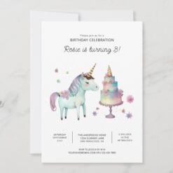 Printable Unicorn Birthday Party Invitations