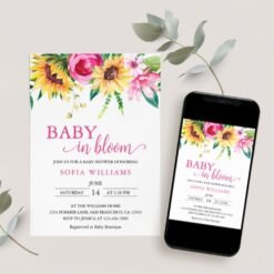 Sunflower Baby in Bloom Baby Shower Invitation