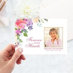 Sympathy Funeral Thank You Cards Floral Photo