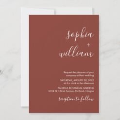 Terracotta Wedding Invitation