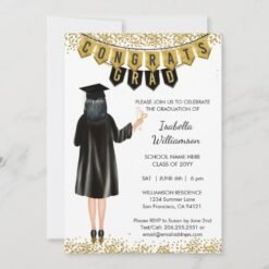 Unique Graduation Invitation Black Hair