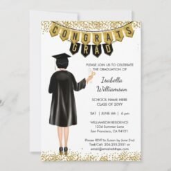 Unique Graduation Invitation Black Hair