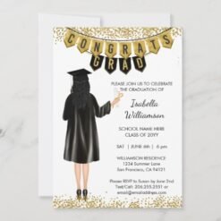 Unique Graduation Invitation Black Hair