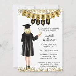 Unique Graduation Invitation Blonde Hair