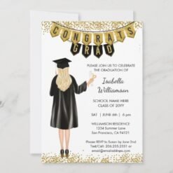 Unique Graduation Invitation Blonde Hair