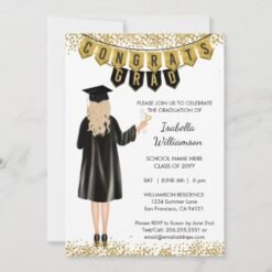 Unique Graduation Invitation Blonde Hair