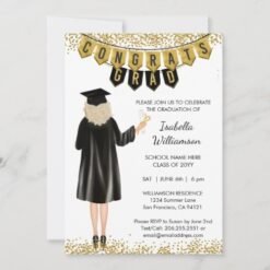 Unique Graduation Invitation Blonde Hair