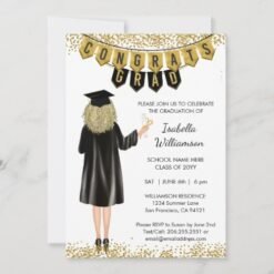 Unique Graduation Invitation Blonde Hair