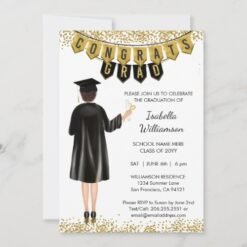 Unique Graduation Invitation Brown Hair