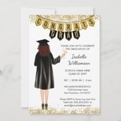 Unique Graduation Invitation Brown Hair