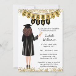 Unique Graduation Invitation Brown Hair