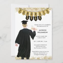 Unique Graduation Invitation Male Blonde Hair