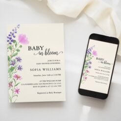 Wildflower Baby in Bloom Baby Shower Invitation