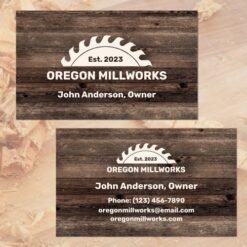 Woodgrain Lumber Sawmill Business Cards