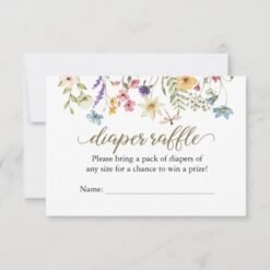 Wildflower Baby In Bloom Diaper Raffle Card