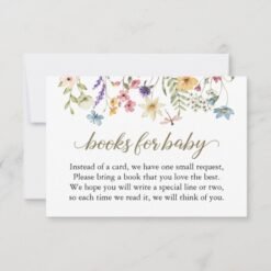 Wildflowers Baby Shower Book Request Card