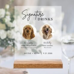 Dog Signature Drinks Sign Wedding Bar Acrylic Sign