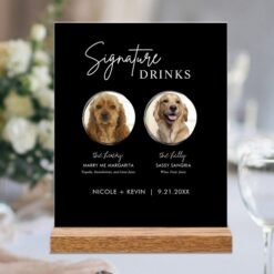 Dog Signature Drinks Sign Wedding Bar Acrylic Sign