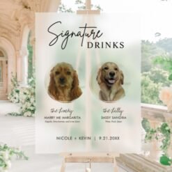 Dog Signature Drinks Sign Wedding Bar Acrylic Sign