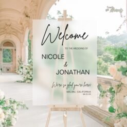 Modern Wedding Welcome Frosted  Acrylic Sign