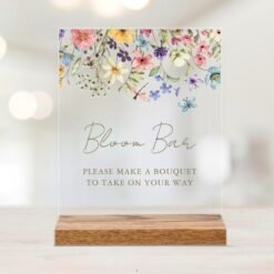 Flower Bouquet Bloom Bar Acrylic Sign