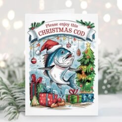 Christmas Cod Funny Fishing Christmas Card