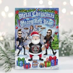 Funny Santa Heavy Metal Christmas Card