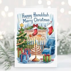 Happy Hanukkah Merry Christmas Card