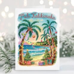 Mele Kalikimaka Hawaiian Merry Christmas Card